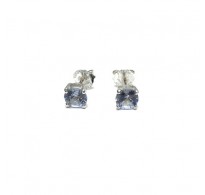 E000869 Sterling Silver Earrings Studs With 5.5mm Cubic Zirconia Solid Hallmarked 925